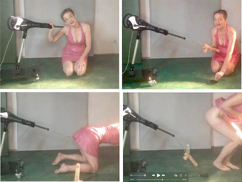 Bildauswahl aus dem Video von Johanna Weber mit dem Fickmaschinen-Test